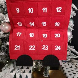 Samuel Alexander 90Cm Fabric Red And White Hanging Santa Advent Calendar Christmas Decoration - thumbnail 5