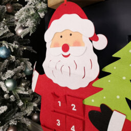 Samuel Alexander 90Cm Fabric Red And White Hanging Santa Advent Calendar Christmas Decoration - thumbnail 2