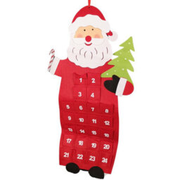 Samuel Alexander 90Cm Fabric Red And White Hanging Santa Advent Calendar Christmas Decoration - thumbnail 3