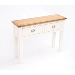 Cabinet Bits Lovere Off White 2 Drawer Console Table Satin Chrome Cup - thumbnail 3