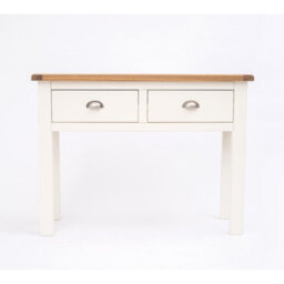 Cabinet Bits Lovere Off White 2 Drawer Console Table Satin Chrome Cup - thumbnail 1