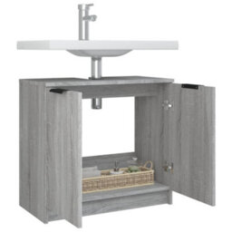 Berkfield Bathroom Cabinet Grey Sonoma 64.5X33.5X59 Cm Engineered Wood - thumbnail 6