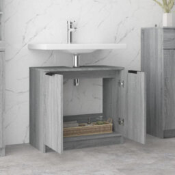 Berkfield Bathroom Cabinet Grey Sonoma 64.5X33.5X59 Cm Engineered Wood - thumbnail 4