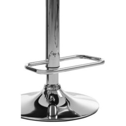 Orsina Sleek White Quilted Chrome Base Bar Stool, Comfortable Bar Chair, Adjustable Height Modern Bar Stool - thumbnail 6