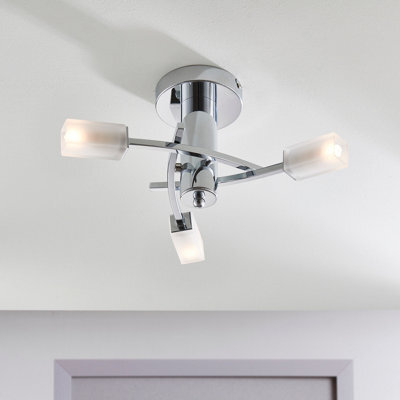 Anson Lighting Soccoro 3Lt Semi Flush Light Finished In Chrome Plate And Frosted Glass - image 1