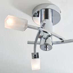 Anson Lighting Soccoro 3Lt Semi Flush Light Finished In Chrome Plate And Frosted Glass - thumbnail 3