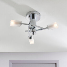 Anson Lighting Soccoro 3Lt Semi Flush Light Finished In Chrome Plate And Frosted Glass - thumbnail 1
