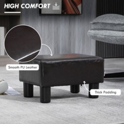 Wyld Haus Fatopa Brown Faux Leather Rectangular Footstool L40 X D30 X H24Cm - thumbnail 4