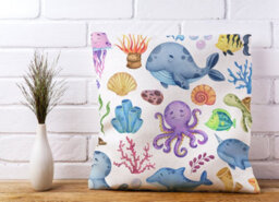 Warren Reed Designer Children's Sea Life Cushions 45Cm X 45Cm - thumbnail 2