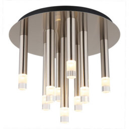 Luminosa Lighting Luminosa Ryan Multi Arm Semi Flush Ceiling Lamp Nickel Matt 9X G9