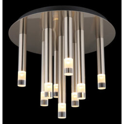 Luminosa Lighting Luminosa Ryan Multi Arm Semi Flush Ceiling Lamp Nickel Matt 9X G9 - thumbnail 3