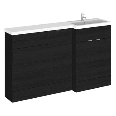 Hudson Reed Fusion 1500mm Right-Hand Basin & Wc Combination Unit, Charcoal Black, Gloss/matt - image 1