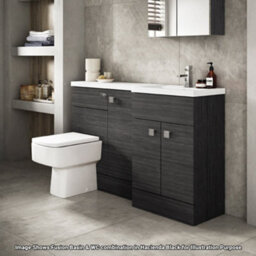 Hudson Reed Fusion 1500mm Right-Hand Basin & Wc Combination Unit, Charcoal Black, Gloss/matt - thumbnail 3