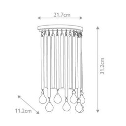 Luminosa Lighting Elstead Piper 2 Light Indoor Wall Light Espresso, E14 - thumbnail 6