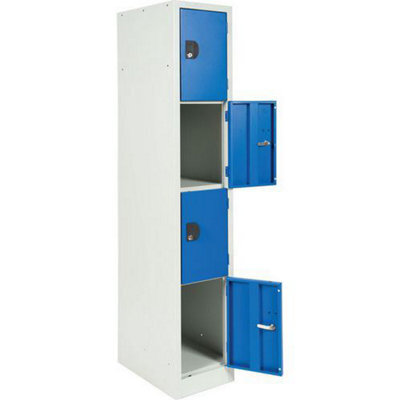 Manutan Expert 4 Tier Blue/grey Commercial Locker 1800X315X500mm - image 1