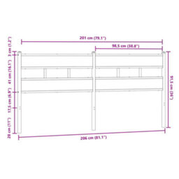 Berkfield Headboard Brown Oak 200 Cm Steel And Engineered Wood - thumbnail 6