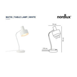 Nordlux Matis Metal Table Lamp Perforated Shade White,mains - thumbnail 6