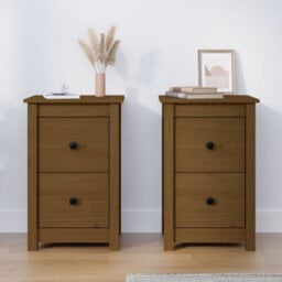 Berkfield Bedside Cabinets 2 Pcs Honey Brown 40X35X61.5 Cm Solid Wood Pine - thumbnail 6