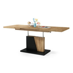 Heze Furniture Gala 2 In 1 Extending Coffee / Dining Table - Gold Craft Oak / Black - thumbnail 7