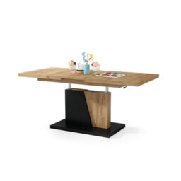 Heze Furniture Gala 2 In 1 Extending Coffee / Dining Table - Gold Craft Oak / Black - thumbnail 6