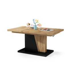 Heze Furniture Gala 2 In 1 Extending Coffee / Dining Table - Gold Craft Oak / Black - thumbnail 5