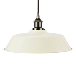 Clay White Chancery Painted Dome Pendant Light With Black Nickel Lamp Holder And Black Round Cable - Se Home - thumbnail 1