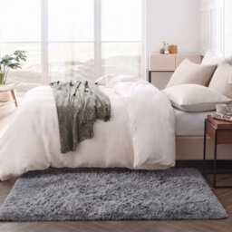 Oxford Homeware Shaggy Rug Anti-Slip Washable Soft Fluffy Living Room And Bedroom Rug (Grey, 50X80Cm) - thumbnail 6