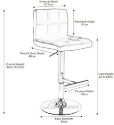Lamboro Allegro Leather Single Deluxe Kitchen Bar Stool, Chrome Footrest, Swivel Gas Lift, Breakfast Bar & Home Barstool, Sage Green - thumbnail 9