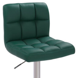 Lamboro Allegro Leather Single Deluxe Kitchen Bar Stool, Chrome Footrest, Swivel Gas Lift, Breakfast Bar & Home Barstool, Sage Green - thumbnail 7