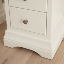 The Furniture Market Wilmslow White Painted 2 Drawer Slim Bedside Table Elegant French Inspired Design, Compact Size, Satin Paint Finish - thumbnail 7