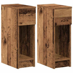 Berkfield Bedside Cabinets With Drawer 2 Pcs Old Wood 20X36X60 Cm - thumbnail 2