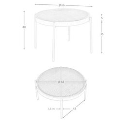 Angel Cerda Stylish Round Coffee Table In Rattan And Black Steel For Modern Homes - thumbnail 7
