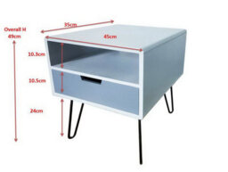 Aspect Furniture Viola Hairpin Leg Side Table With Drawer, Grey - thumbnail 2