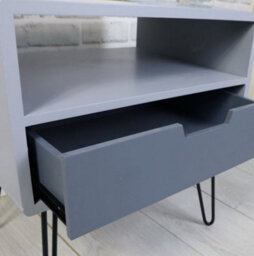 Aspect Furniture Viola Hairpin Leg Side Table With Drawer, Grey - thumbnail 5
