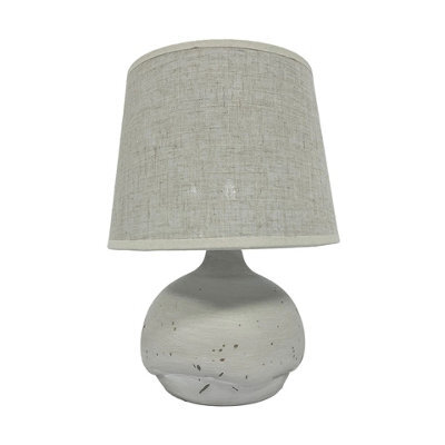 Hestia Natural Round Flecked Lamp With Tonal Shade