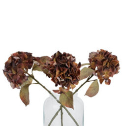 Wyld Haus Set Of 3 Artificial Flowers Mixed Autumn Browns Single Hydrangea Stems - thumbnail 2