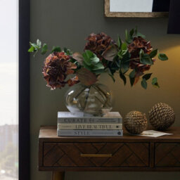 Wyld Haus Set Of 3 Artificial Flowers Mixed Autumn Browns Single Hydrangea Stems - thumbnail 3