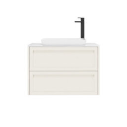 Royal Bathrooms Royal Bathroom Elmore 800mm Classic White Wall Mounted Countertop Bathroom Vanity Unit 2 Drawer With Qubix Basin - thumbnail 7