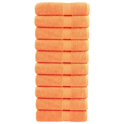 Berkfield Premium Hand Towels Solund 10 Pcs Orange 50X100 Cm 600 Gsm - image 1