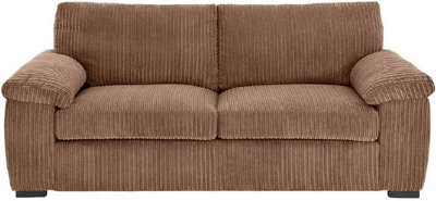 BlissFurniture Ltd Jumbo Cord Amalfi 3 Seater Sofa Stylish And Spacious Sofa For Modern Living Rooms Soft Cushions & Cozy Soft Cord Fabric In Beige - image 1