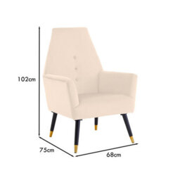 Fwstyle Loretta Stone Velvet Upholstered Padded Accent Armchair - thumbnail 6