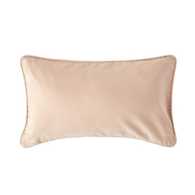 Homescapes Cotton Plain Beige Rectangular Cushion Cover, 30 X 50 Cm - image 1