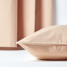 Homescapes Cotton Plain Beige Rectangular Cushion Cover, 30 X 50 Cm - thumbnail 5