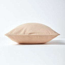 Homescapes Cotton Plain Beige Rectangular Cushion Cover, 30 X 50 Cm - thumbnail 2