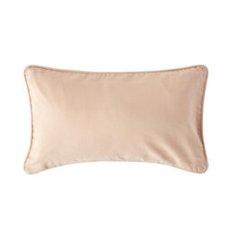 Homescapes Cotton Plain Beige Rectangular Cushion Cover, 30 X 50 Cm