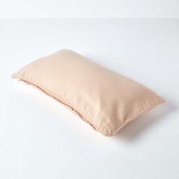 Homescapes Cotton Plain Beige Rectangular Cushion Cover, 30 X 50 Cm - thumbnail 3