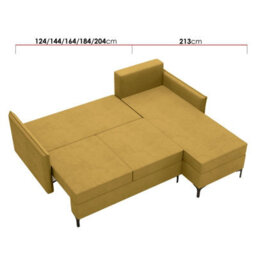 Leon L Living Room Corner Sofa Bed Has Dl Mechanism Storage Box Mdf Frame Bonell Springs 213X168X101Cm Green Right - thumbnail 2