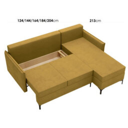 Leon L Living Room Corner Sofa Bed Has Dl Mechanism Storage Box Mdf Frame Bonell Springs 213X168X101Cm Green Right - thumbnail 3