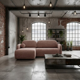 Galeria Universal Corner Sofa Bed With Storage Pink