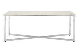 Orsina Allure White Faux Marble Chrome Coffee Table